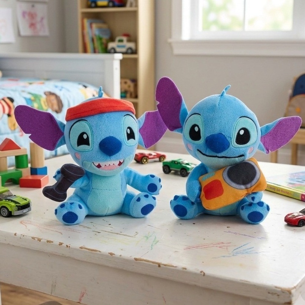 Disney Lilo & Stitch Plush Set Just Play Workout Headband and Boombox 7 Inch